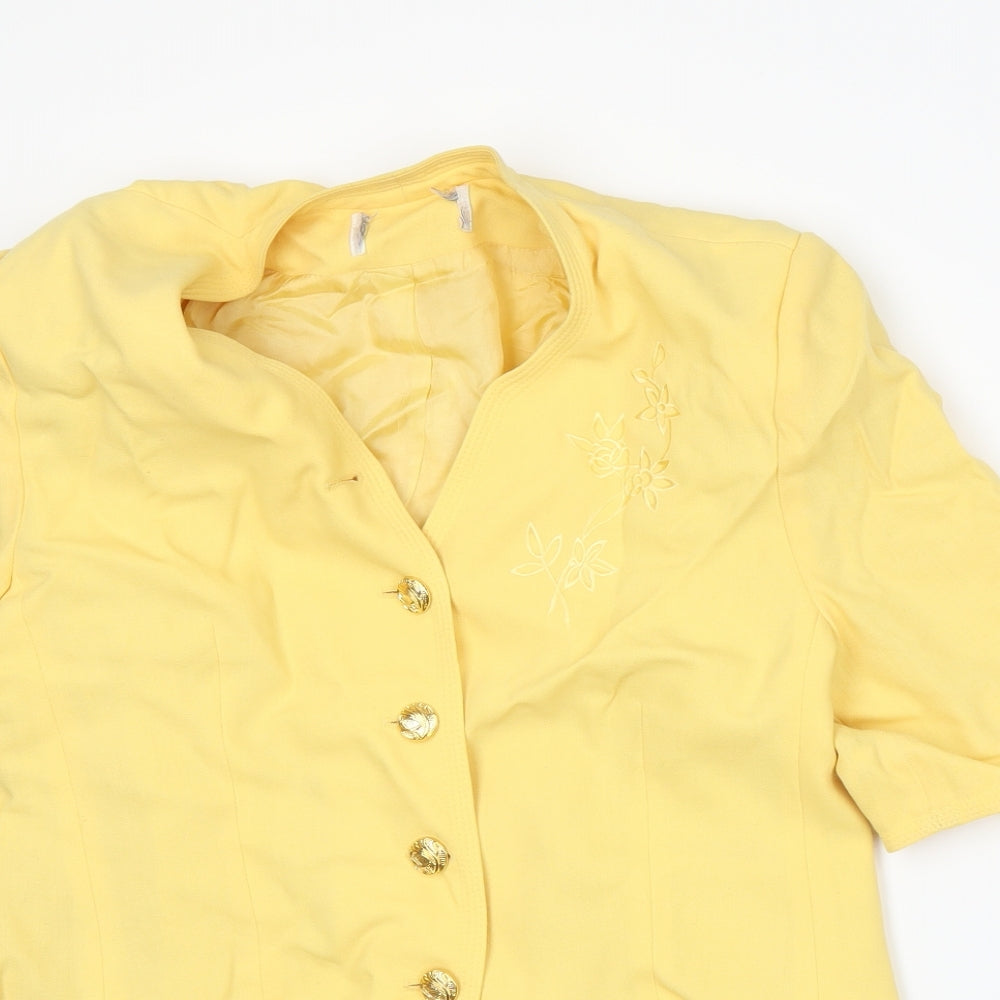 Crepe Couture Womens Yellow   Jacket Suit Jacket Size 10