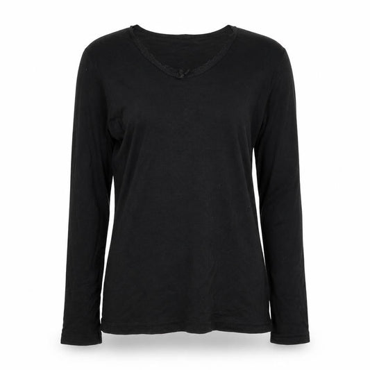 Front view of Avenue girls’ black basic t-shirt, size 12-13, years