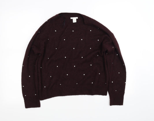 H&M Womens Purple   Pullover Jumper Size XS