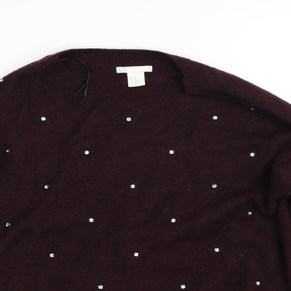 H&M Womens Purple   Pullover Jumper Size XS