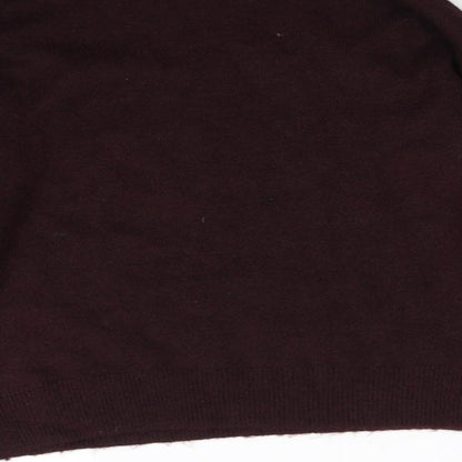 Brand and care label for H&M women’s purple jumper, size XS
