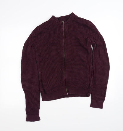 Additional front view of Topman women’s purple full zip jumper, size XS