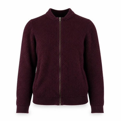Front view of Topman women’s purple full zip jumper, size XS