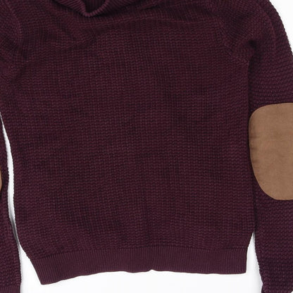 Brand and care label for Topman women’s purple full zip jumper, size XS