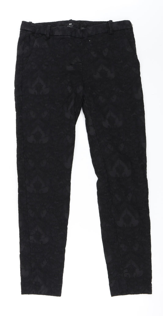 H&M Womens Black   Trousers  Size 40 L27 in