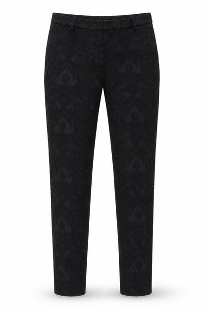 Front view of H&M women’s black trousers, size UK 40, 27-inch leg