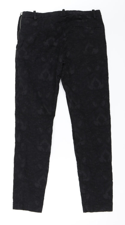 Back view of H&M women’s black trousers, size UK 40, 27-inch leg