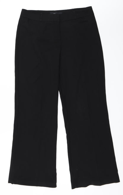 Additional front view of Evie women’s black trousers, size UK 14, 31-inch leg