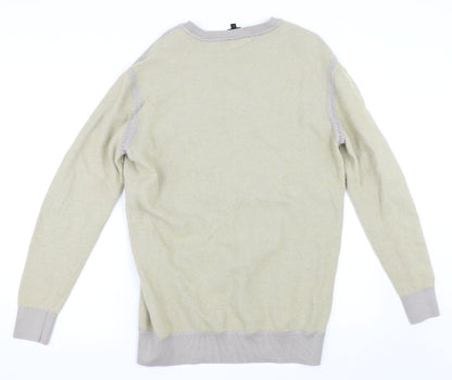 Back view of Freesoul men’s yellow pullover sweatshirt, size L