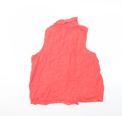 Back view of Carnival women’s pink basic blouse, size L