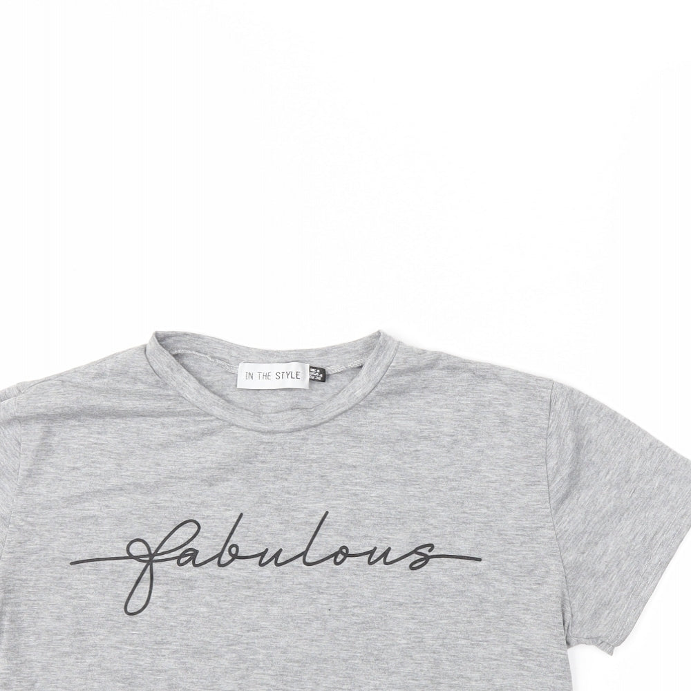 In the Style Womens Grey   Basic T-Shirt Size 8