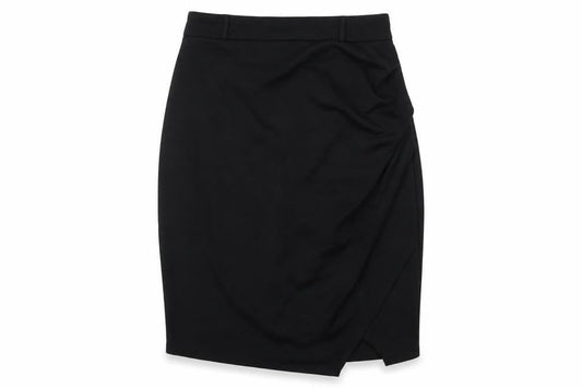 Front view of Uttam Boutique women’s black skater skirt, size UK 10