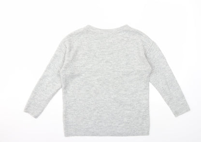 Back view of George women’s grey knit jumper, size UK 12