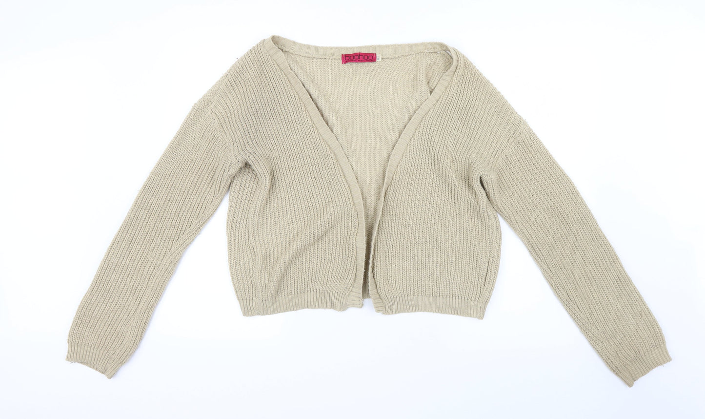 Boohoo Womens Beige  Knit Cardigan Jumper Size M