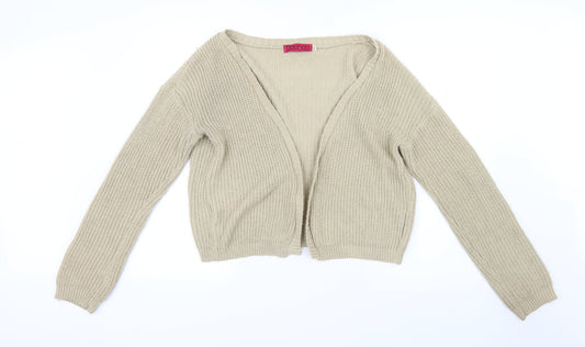 Boohoo Womens Beige  Knit Cardigan Jumper Size M