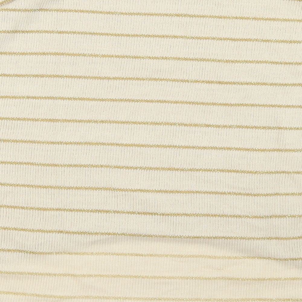 WalG Womens Gold Striped Knit Pullover Jumper Size S