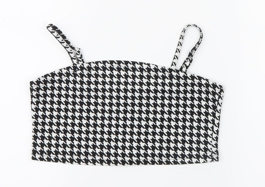 SheIn Girls Black Houndstooth  Cropped Casual Size 8-9 Years