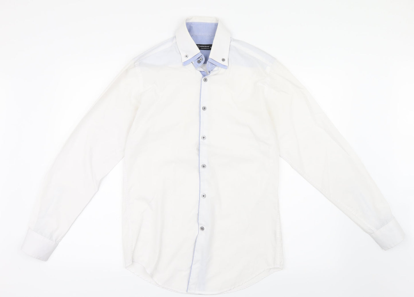 Twisted Soul Mens White    Button-Up Size S