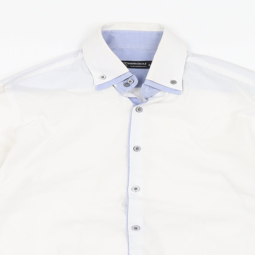Twisted Soul Mens White    Button-Up Size S