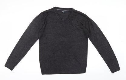Additional front view of Easy men’s grey knit jumper, size M