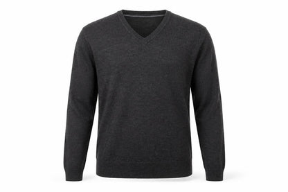 Front view of Easy men’s grey knit jumper, size M