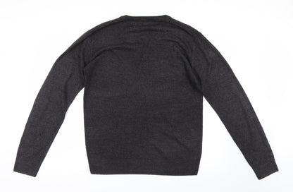 Back view of Easy men’s grey knit jumper, size M