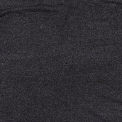 Brand and care label for Easy men’s grey knit jumper, size M