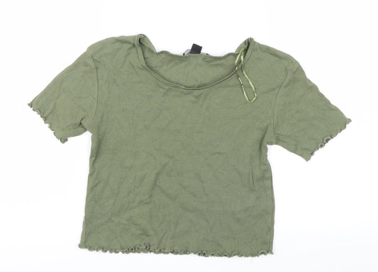Select Womens Green   Cropped T-Shirt Size 8