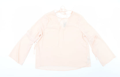 Additional front view of New Look women’s orange tunic blouse, size UK 14