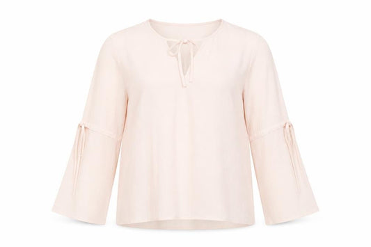 Front view of New Look women’s orange tunic blouse, size UK 14
