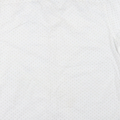 Brand and care label for Tu men’s white geometric button-up, size L