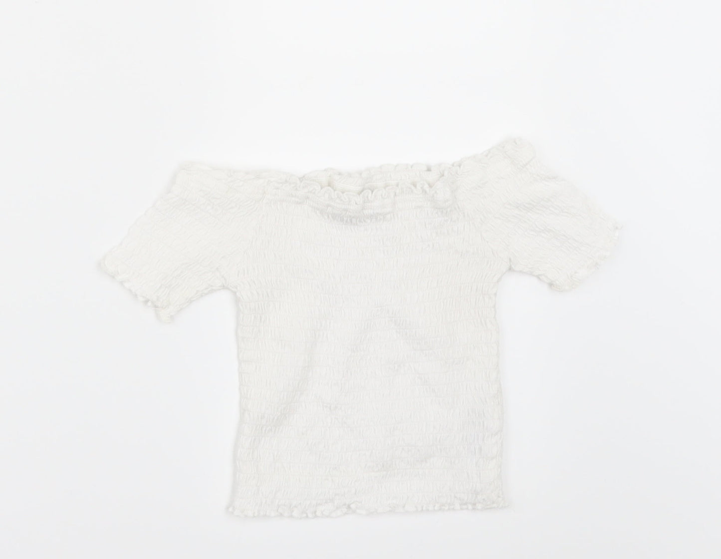Primark Girls White   Basic T-Shirt Size 7-8 Years