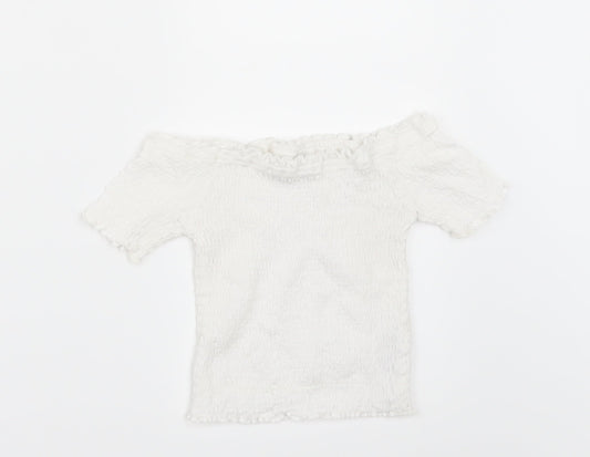 Primark Girls White   Basic T-Shirt Size 7-8 Years