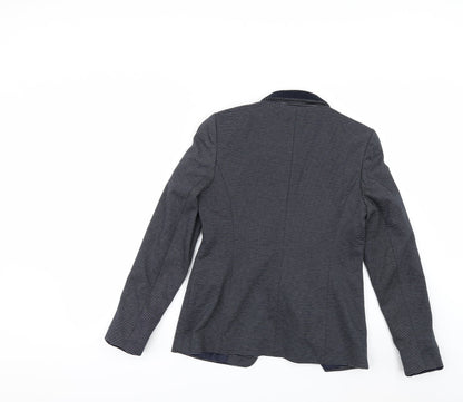 Back view of Tu women’s blue striped jacket, size UK 10