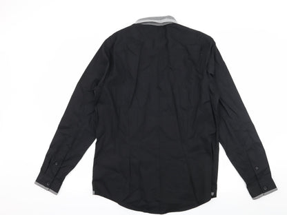 Back view of F&F men’s black button-up, size M