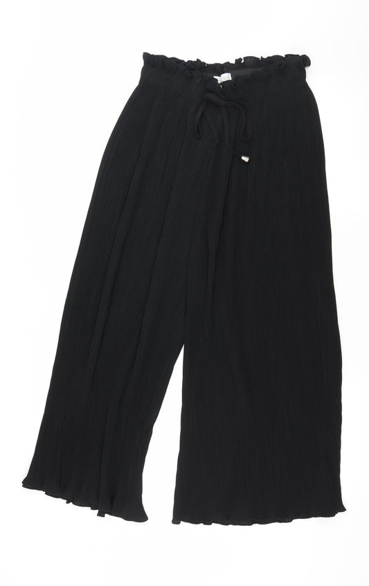 Apri Womens Black   Cropped Trousers Size M L20 in - Pleated