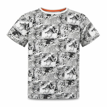 Front view of Tu boys’ grey basic t-shirt, size 8, years
