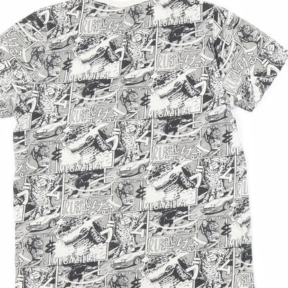 Brand and care label for Tu boys’ grey basic t-shirt, size 8, years