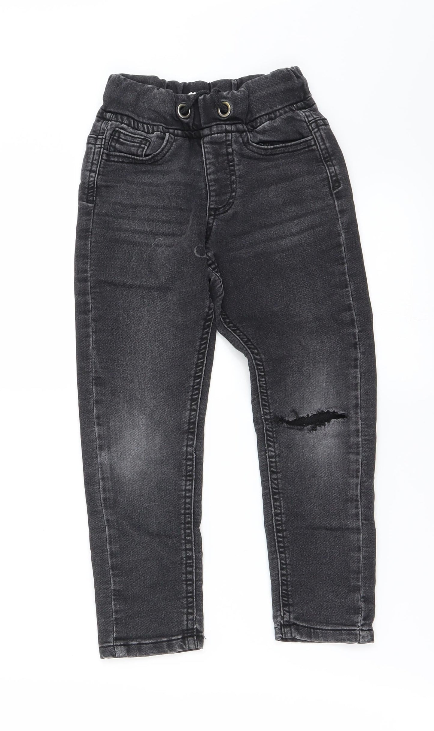 Preworn Boys Black    Trousers Size 5-6 Years