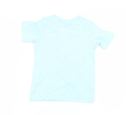 Back view of The Children's Place boys’ blue basic t-shirt, size 4, years