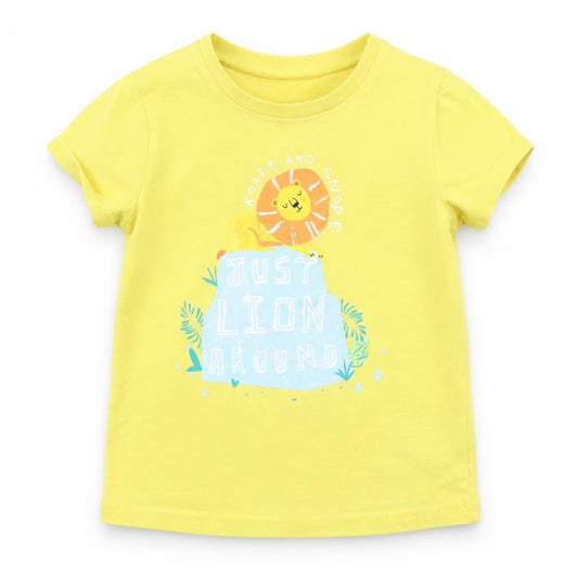 Front view of George boys’ yellow basic t-shirt, size 2-3, years