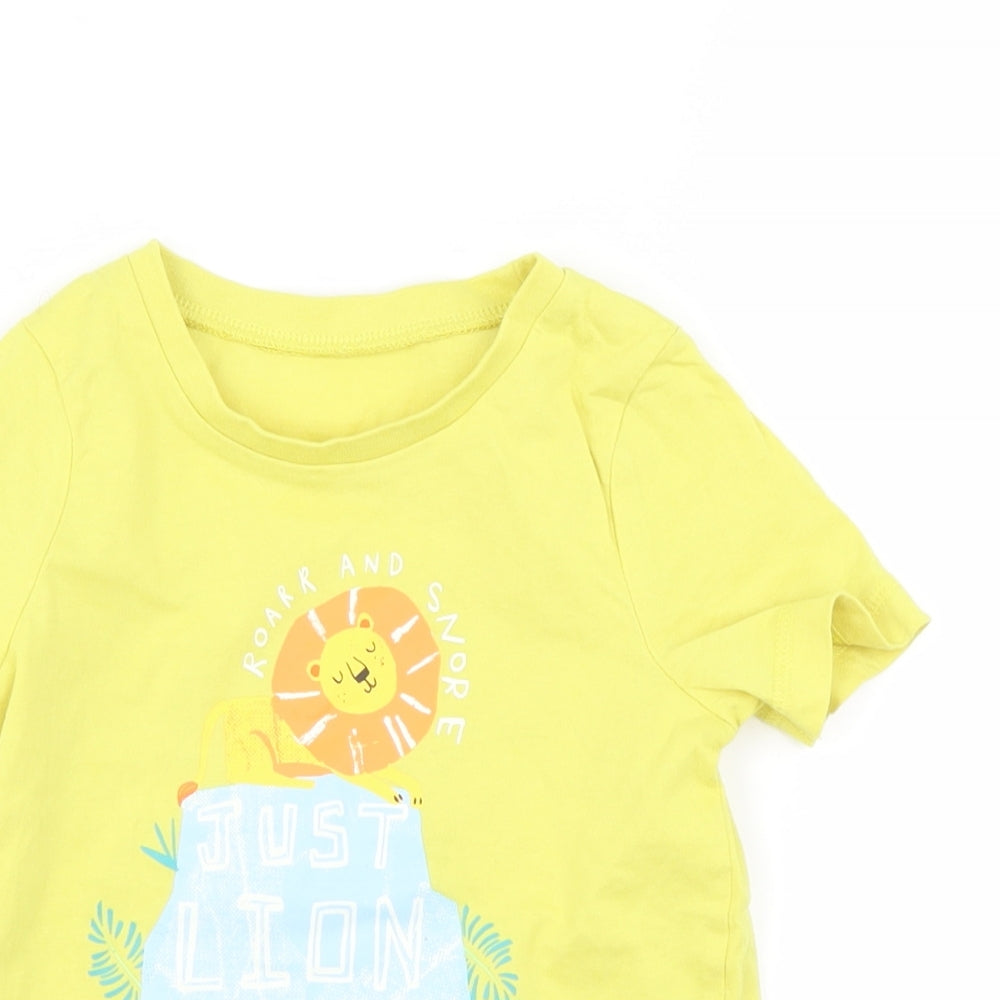 George Boys Yellow   Basic T-Shirt Size 2-3 Years