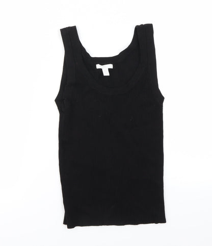 Additional front view of H&M women’s black basic t-shirt, size S