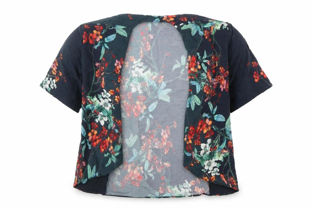 NEXT Girls Grey Floral  Basic Blouse Size 7 Years