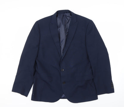 Additional front view of Preworn men’s blue jacket blazer, size 42