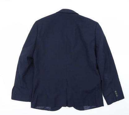 Back view of Preworn men’s blue jacket blazer, size 42