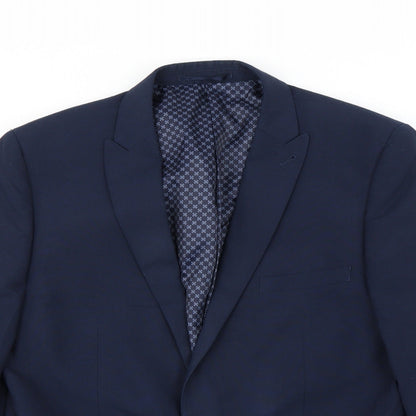 Close-up detail of Preworn men’s blue jacket blazer, size 42