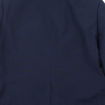 Brand and care label for Preworn men’s blue jacket blazer, size 42