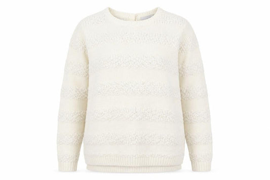 Front view of Red Herring women’s ivory striped knit jumper, size UK 18
