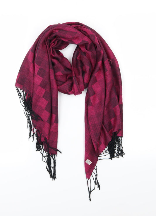 Preworn Womens Pink Check Knit  Scarf